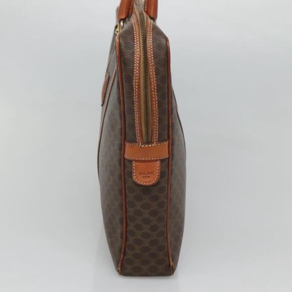 CELINE Macadam Canvas Hand Bag Pvc Leather Brown Gold - Picture 5 of 12